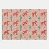 Feuille De Papier Cadeau Cheval et Cactus (Devant 3)