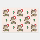 Feuille De Papier Cadeau Cheval Noël Animaux d'hiver Chevaux de vacances (Devant)