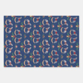 Feuille De Papier Cadeau Cheval Nostalgale à Rocking avec Branches Holly Fi (Devant)