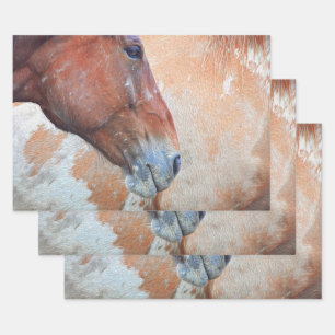 Feuille De Papier Cadeau Cheval Pays Rustique Brown Ouest Découpage