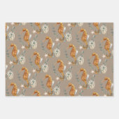 Feuille De Papier Cadeau Cheval Rustique Kraft Sous La Mer (Devant 2)