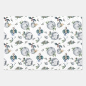 Feuille De Papier Cadeau Chevaliers et Dragons | Anniversaire médiéval roya (Devant)