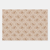 Feuille De Papier Cadeau Chevaux avec des éléments floraux (Devant)