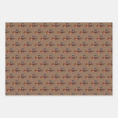 Feuille De Papier Cadeau Chevaux de Cowboy Brown (Devant 2)