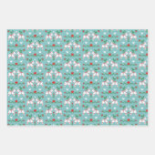 Feuille De Papier Cadeau Chevaux de Dala Motifs de Noël (Devant)