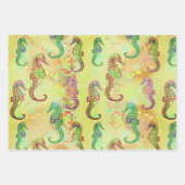 Feuille De Papier Cadeau Chevaux de mer, Taffi Op Art et Échantillon Cardif (Devant)