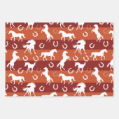 Feuille De Papier Cadeau Chevaux et fer à cheval Toutes les occasions (Devant)