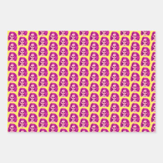 Feuille De Papier Cadeau Cheveux Déplaisant tête de poupée (Devant)