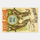 Feuille De Papier Cadeau Chèvres Bock Bière Publicité (Devant)