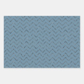 Feuille De Papier Cadeau Chevron blanc ciel bleu (Devant 3)