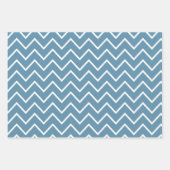 Feuille De Papier Cadeau Chevron blanc ciel bleu (Devant 2)