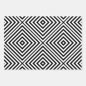 Feuille De Papier Cadeau Chevron Diamant Noir (Devant 3)