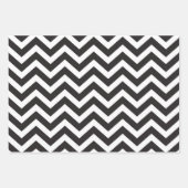 Feuille De Papier Cadeau Chevron Épais Noir & Blanc Mariage Nouvel An (Devant 2)