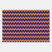 Feuille De Papier Cadeau Chevron noir pourpre orange Halloween rayé (Devant 3)