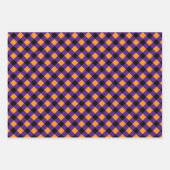 Feuille De Papier Cadeau Chevron noir pourpre orange Halloween rayé (Devant)