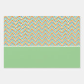 Feuille De Papier Cadeau Chevron Orange Vert et Bleu (Devant)