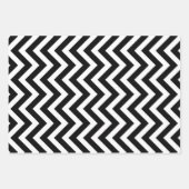 Feuille De Papier Cadeau Chevron vertical de tailles différentes en noir et (Devant 2)