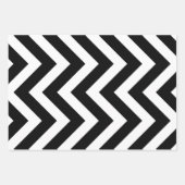 Feuille De Papier Cadeau Chevron vertical de tailles différentes en noir et (Devant)