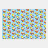 Feuille De Papier Cadeau Chibi Supergirl volant arc-en-ciel (Devant 3)