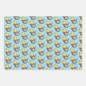 Feuille De Papier Cadeau Chibi Supergirl volant arc-en-ciel (Devant 2)