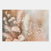 Feuille De Papier Cadeau Chic Beige Blush Boho Floral  (Devant)