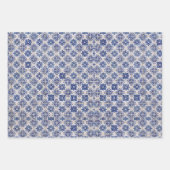 Feuille De Papier Cadeau Chic bleu blanc saule chinoiserie toile (Devant 3)