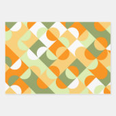 Feuille De Papier Cadeau Chic Bright Green Sunny Orange Circles Art Motif (Devant)