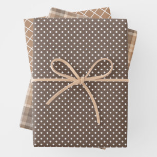 Feuille De Papier Cadeau Chic Chic Tan Beige Taupe Brown Motif Plaid
