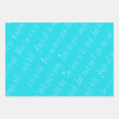 Feuille De Papier Cadeau Chic et élégant turquoise Script de Noël bleu (Devant)