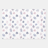 Feuille De Papier Cadeau Chic Fille rose et gris Noël (Devant 2)