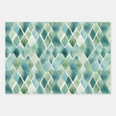 Feuille De Papier Cadeau Chic Gold Green White Abstrait (Devant 2)