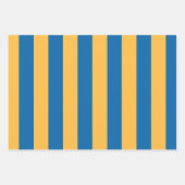 Feuille De Papier Cadeau Chic Jaune et Bleu Motif rayé (Devant)