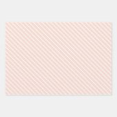 Feuille De Papier Cadeau Chic moderne blanc & rose rayures, Chevron & Dots (Devant)
