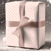 Feuille De Papier Cadeau Chic moderne blanc & rose rayures, Chevron & Dots