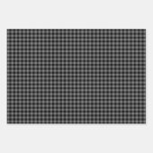 Feuille De Papier Cadeau Chic moderne Gris Noir Buffalo Check Plaid (Devant 3)