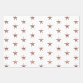 Feuille De Papier Cadeau Chic Noël métal rose or étoile (Devant 3)