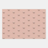 Feuille De Papier Cadeau Chic Noël métal rose or étoile (Devant 2)