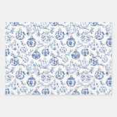 Feuille De Papier Cadeau Chic Noël rose Poinsettia Floral (Devant 3)