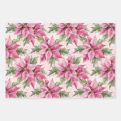 Feuille De Papier Cadeau Chic Noël rose Poinsettia Floral (Devant)