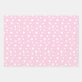Feuille De Papier Cadeau Chic Pois rose blanc rayé (Devant 3)