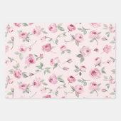 Feuille De Papier Cadeau Chic Romantique Roses Fleuris   (Devant 2)
