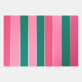Feuille De Papier Cadeau Chic rose & vert et Gold Stripes (Devant)