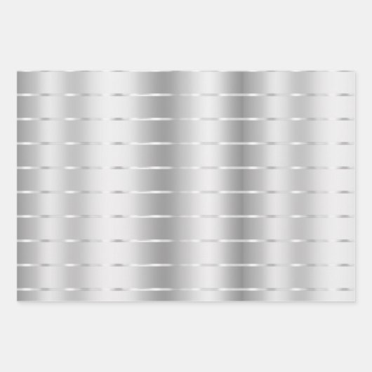 Feuille De Papier Cadeau Chic Ruban Argenté Nœud Papillon Mariage (Devant 3)