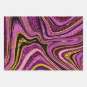 Feuille De Papier Cadeau Chic Sparkle Parties scintillant marbre art or ros (Devant)