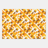 Feuille De Papier Cadeau Chic Sunny Jaune Orange Brown Cercles Art Motif (Devant 3)