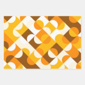 Feuille De Papier Cadeau Chic Sunny Jaune Orange Brown Cercles Art Motif (Devant)