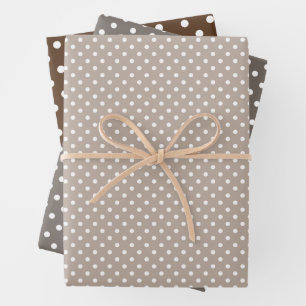 Feuille De Papier Cadeau Chic Taupe Gris Tan Brown Motif Pois