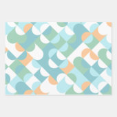 Feuille De Papier Cadeau Chic Turquoise bleu vert cercles Art Motif (Devant)