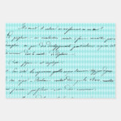 Feuille De Papier Cadeau Chic Turquoise et or (Devant 3)