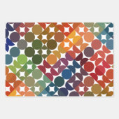 Feuille De Papier Cadeau Chic Vert Magenta Orange violet Motif d'art rose (Devant)